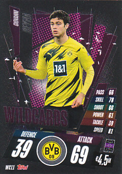 Giovanni Reyna Borussia Dortmund 2020/21 Topps Match Attax CL Wildcards #WC11